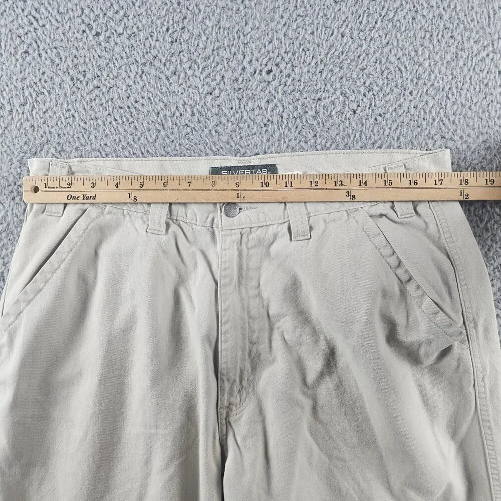 Levis Cargo Pants Mens 35x30* Khaki Silvertabs Vintage Y2K Baggy Chino Skater